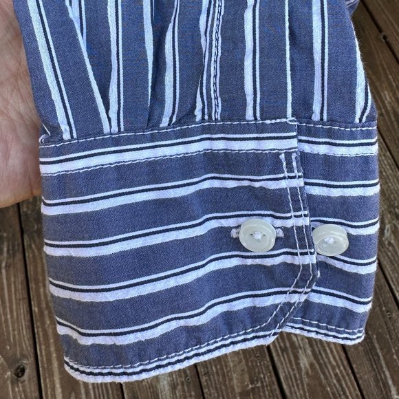 JAMES CAMPBELL Stripe Shirt with Contrasting Cuffs - XL - Picture 5 of 9